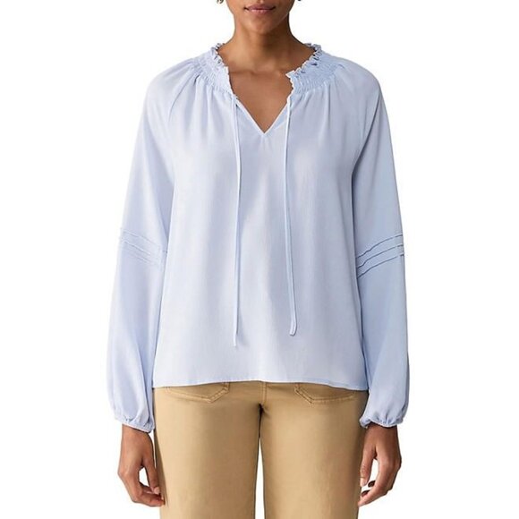 Social Standard by Sanctuary Tops - Social Standard by Sanctuary Women's Top L Long Sleeve Peasant Shirt Blue